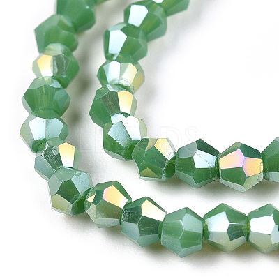 Opaque Solid Color Electroplate Glass Beads Strands LS-EGLA-A039-P2mm-B08-1