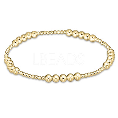 Bohemia Brass Round Beaded Stretch Bracelets TK0566-39-1