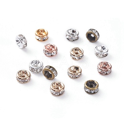 Brass Rhinestone Spacer Beads RB-X0013-10-NF-1