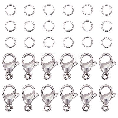304 Stainless Steel Lobster Claw Clasps STAS-PH0019-50P-1