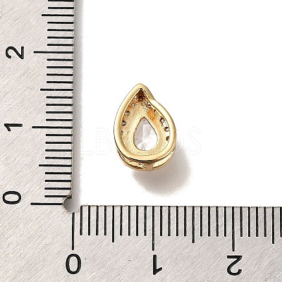 Brass Micro Pave Clear Cubic Zirconia Pendants KK-M301-05G-1