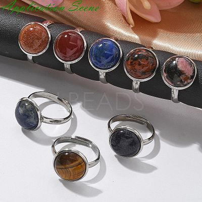 Tarnish Resistant 304 Stainless Steel Pad Ring Settings STAS-G173-19P-12mm-1