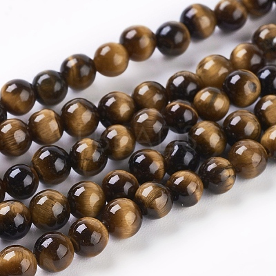Natural Tiger Eye Beads Strands G-C076-4mm-1B-1