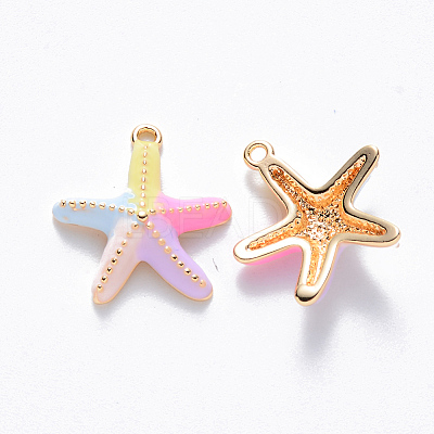 Brass Enamel Charms X-KK-T049-050G-02-NF-1
