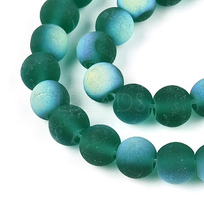 Frosted Transparent Glass Beads Strands LS-GLAA-T032-T8mm-MBB21-1