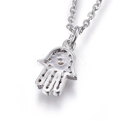 Brass Micro Pave Cubic Zirconia Pendant Necklaces NJEW-L146-08-1