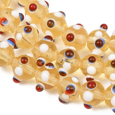 Handmade Bumpy Lampwork Beads Strands LA-CBA05D6-01-07-1
