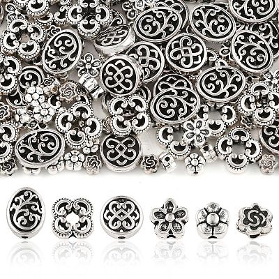 180Pcs 6 Styles Alloy Beads FIND-YW0010-61-1