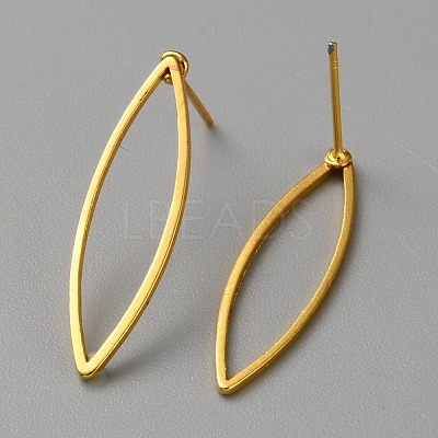 Golden Brass Hollow Geometry Stud Earrings EJEW-WH0012-127F-1