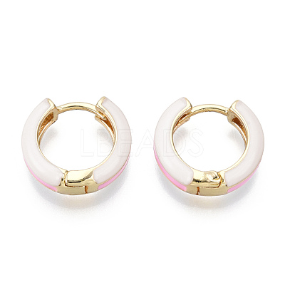 Brass Huggie Hoop Earrings EJEW-S209-07-1