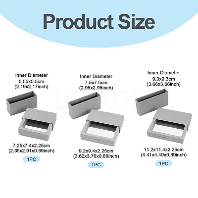 3 Bags 3 Styles Square Transparent PE Thin Film Suspension Jewelry Display Box CON-TA0001-38F-1