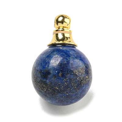 Natural Lapis Lazuli Perfume Bottle Pendants G-K338-22G-06-1