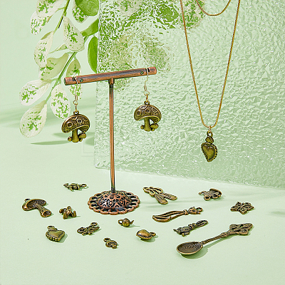 68Pcs 17 Styles Tibetan Style Alloy Charms FIND-HY0001-91-1