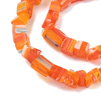 Handmade Millefiori Lampwork Beads Strands LAMP-P070-02A-05-1