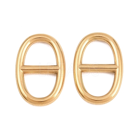 304 Stainless Steel Oval Links Connector Charms STAS-F366-02A-G-1
