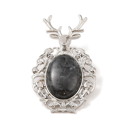 Natural Larvikite Pendants G-A226-02P-03-1