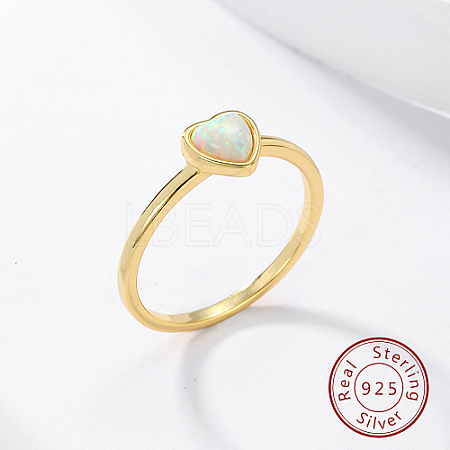 Honeydew Synthetic Opal Heart Finger Ring FM4105-5-1