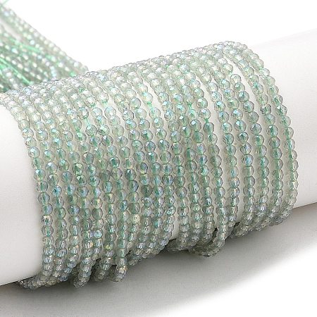 Electroplate Transparent Glass Beads Strands GLAA-H021-01A-FR07-1