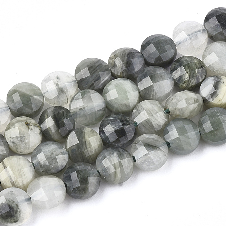 Natural Green Rutilated Quartz Beads Strands G-T108-08-1