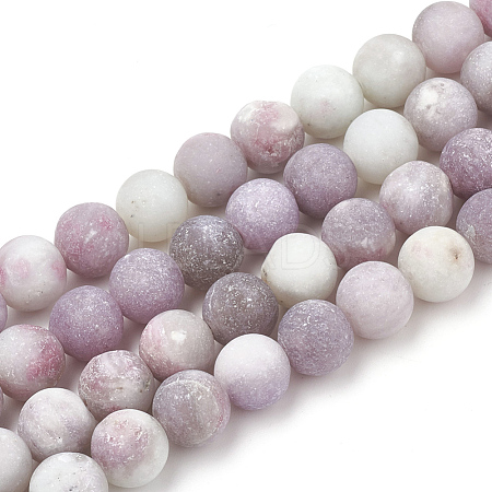 Natural Lepidolite/Purple Mica Stone Beads Strands G-T106-294-1