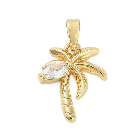 Brass Micro Pave Cubic Zirconia Pendants KK-B158-02G-01-1