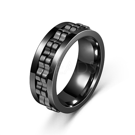 304 Stainless Steel Gear Rotatable Finger Rings FS-WGAD37A-28-1