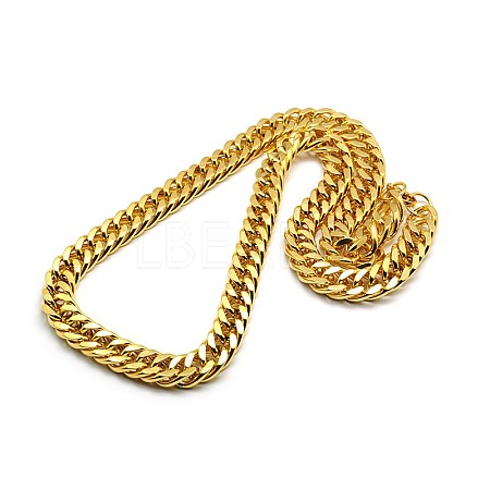 Fashionable 304 Stainless Steel Cuban Link Chain Necklaces STAS-A028-N063G-1