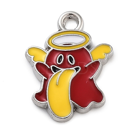 Halloween Theme Alloy Enamel Pendants PALLOY-S033-01B-1