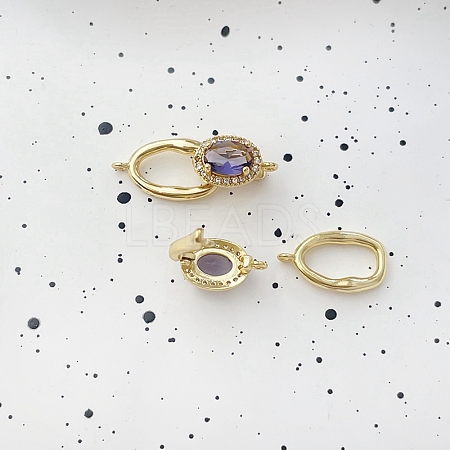 Brass Cubic Zirconia Fold Over Clasps PW-WG47088-02-1