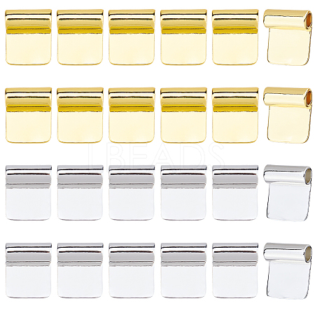 24Pcs 2 Colors Rack Plating Brass Glue-on Flat Pad Bails KK-HS0014-94-1