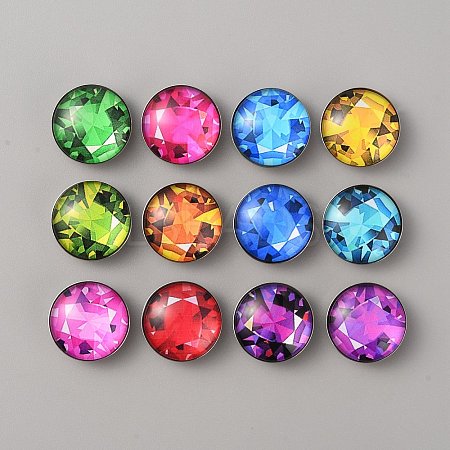 Platinum Plated Brass Jewelry Snap Buttons BUTT-WH0050-J01-1