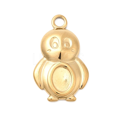 304 Stainless Steel Pendant Cabochon Settings STAS-B113-08G-1