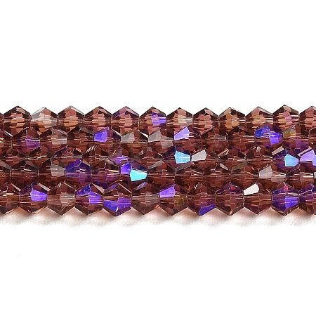 Transparent Electroplate Glass Beads Strands GLAA-F029-2mm-D05-1