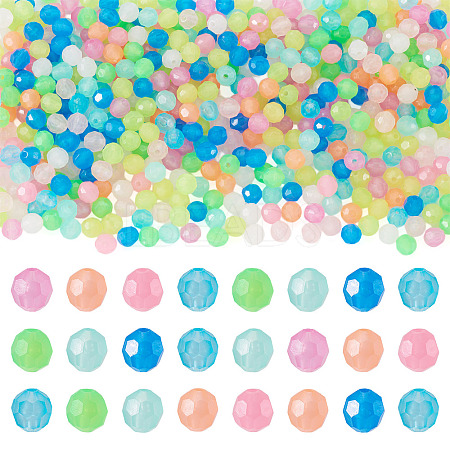 500Pcs Luminous PS Plastic Beads FIND-TA00009-13A-1