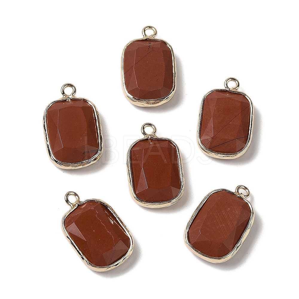 Natural Red Jasper Faceted Pendants - Lbeads.com