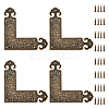 4Pcs Brass Corner Protector for Cabinet Furniture KK-PH0014-18AG-1