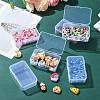 6Pcs Transparent Plastic Box with Hinged Lid CON-YW0001-59-5