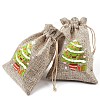 30Pcs 15 Styles Christmas Printed Jute Cloth Storage Pouches ABAG-YW0001-10-17