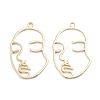Alloy Open Back Bezel Pendants PALLOY-I197-08G-1