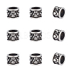 10Pcs Column with Paw Print 304 Stainless Steel European Beads STAS-UN0060-10-1