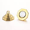 Bicone Brass Magnetic Clasps X-KK-I607-06C-G-2