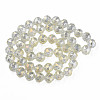 Electroplate Transparent Glass Beads Strands EGLA-N002-34A-C04-2
