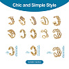 Biyun 9Pcs 9 Style Brass Cuff Earrings EJEW-BY0001-01-3