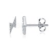 Brass Micro Pave Cubic Zirconia Flash Stud Earrings EJEW-BB35393-P-1