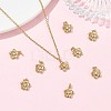 SHEGRACE Brass Micro Pave Clear Cubic Zirconia Charms XGRQ4N602-710G-4