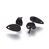304 Stainless Steel Stud Earring Findings Ion Plating(IP) STAS-O119-11A-B-2