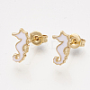 Brass Stud Earrings EJEW-S201-176D-1