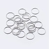 Rhodium Plated 925 Sterling Silver Round Rings STER-F036-03P-0.8x5-1