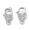 Brass Micro Pave Clear Cubic Zirconia Lobster Claw Clasps ZIRC-Q024-20P-2