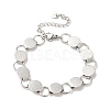 Non-Tarnish 304 Stainless Steel Flat Round Link Chain Bracelet BJEW-Q776-02B-01-1